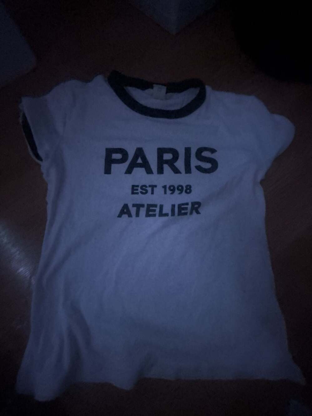 H&M Paris Atelier Ringer T-Shirt Size XS White